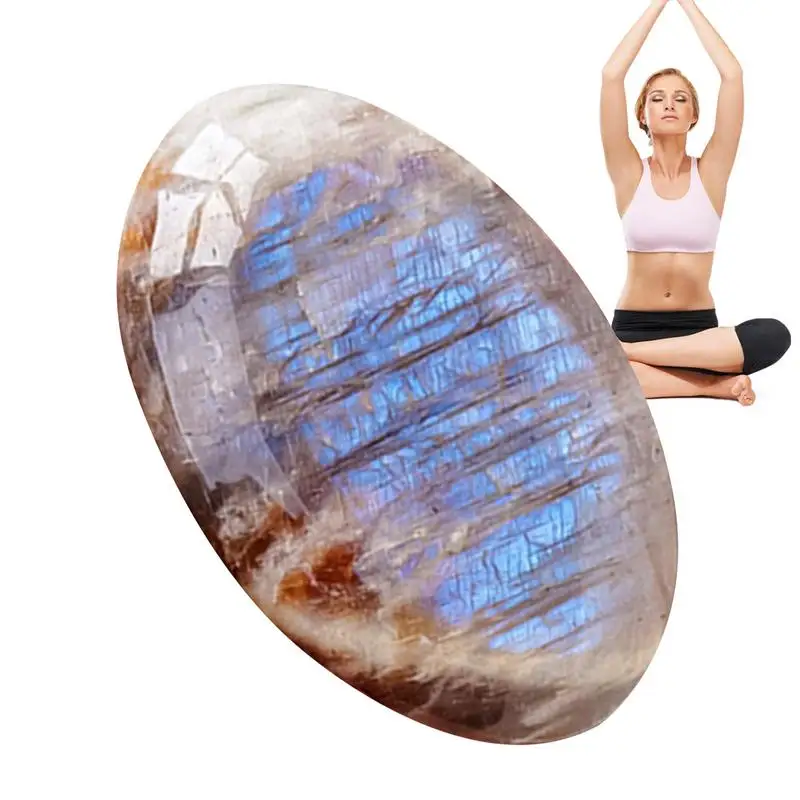 Moonstone Palm Stone Thumb Worry Stone Multipurpose Natural Smooth Polished Handcrafted Natural Moonstone Crystal For Crystal