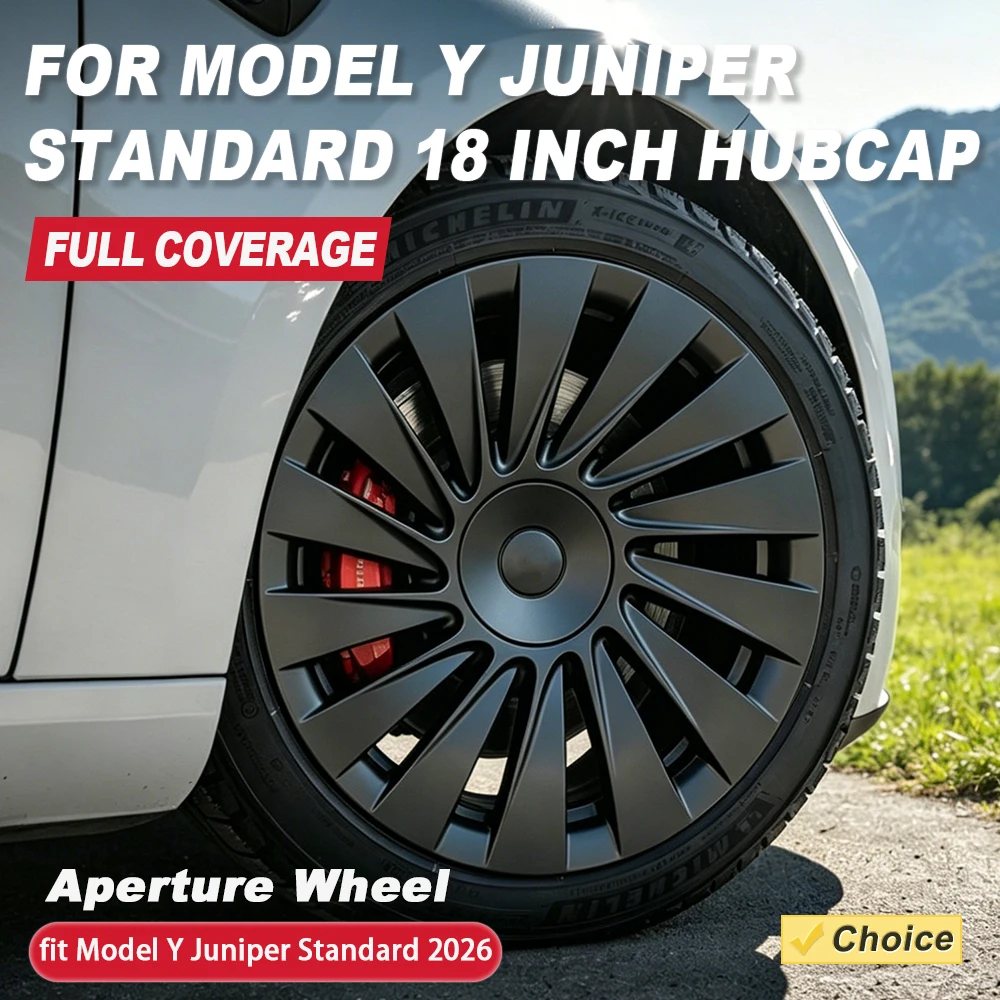 Aperture Wheel 4 pièces de caches-moyeux pour Tesla Model Y Juniper Standard 18 pouces 2026, accessoires de remplacement de jantes complètes haute performance