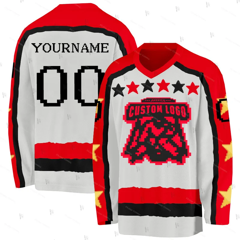 

Custom Name Cosplay Player Gradient Graffiti Colorful Retro Breathable Pullover 3DPrint Casual Harajuku Hockey Jersey Shirts AX8