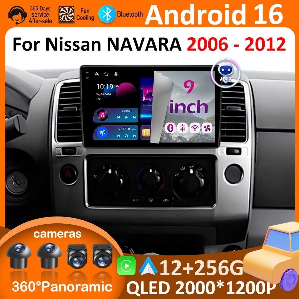 

Wireless Carplay for Nissan NAVARA 2006 2007 2008 2009 - 2012 Car Audio Multimedia Player QLED IPS Touch Screen Smart System 4G