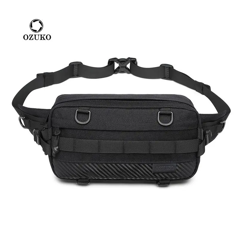 Ozuko 2L 4L riñonera de pesca totalmente impermeable gran capacidad al aire libre Casual Unisex bolsa deportiva negra aparejos de pesca