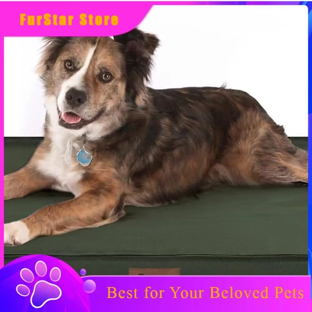 FurStarOutdoor All Weather Large Dog Bed, Waterproof Dog Bed For Large Dogs 36x27 Inch, Orthopedic Egg Crate Foam Pet Bed With W