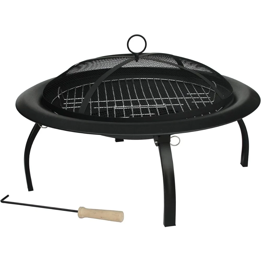 

Fire Sense 60873 Fire Pit Portable Folding Round Steel with Folding Legs Wood Burning Lightweight Included Carrying Bag