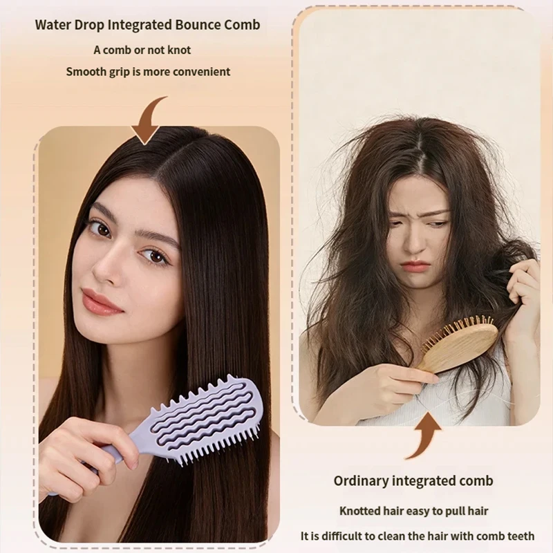 1Boxed Air Weave Wave Comb Detangling Brush Scalp Massage Hair Styling Tool Anti-static Vent Brush for Curly Straight Hair - view 2