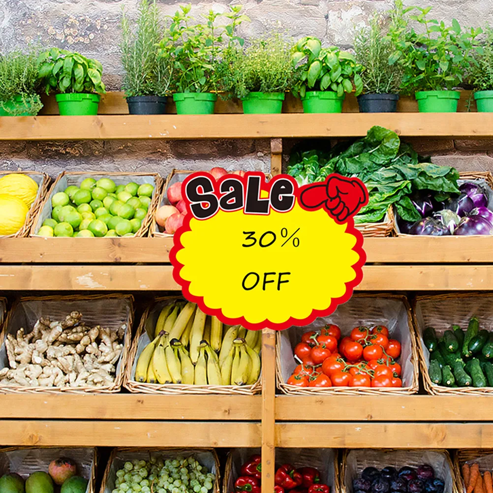 50Pcs Advertising Price Tags Eye Catching Colorful Paper for Sale Event Market Stall Garage Sale Promotional Price Signs