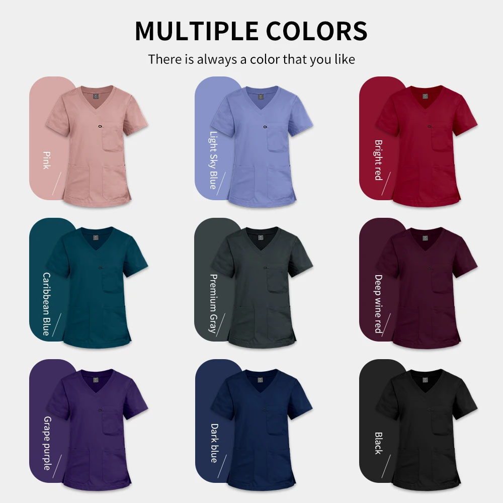 Scrub Sets Uniform Women Nursing Articles V-Neck Joggers Scrubs Set Doctor Nurse Hospital Accessories Surgical Gown Dental Scrub view 4