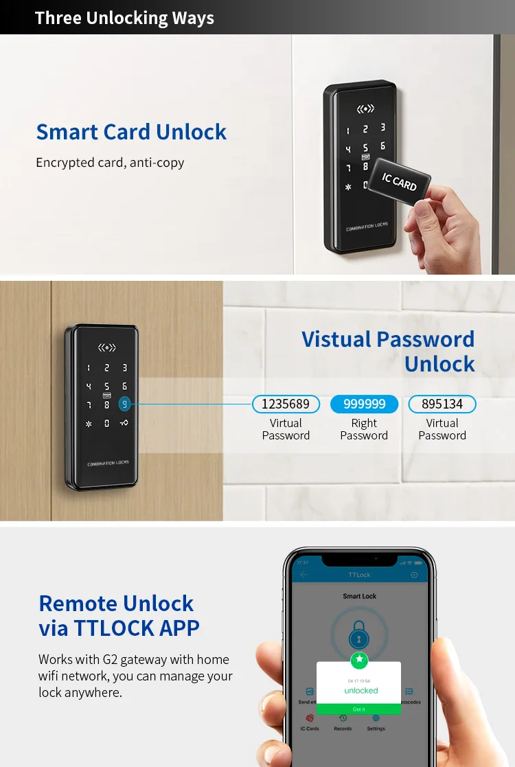 EM179 ttlock pilot aplikacji sterowania elektroniczny inteligentny czujnik magnetyczny klawiatura Rfid szuflada szafki blokada