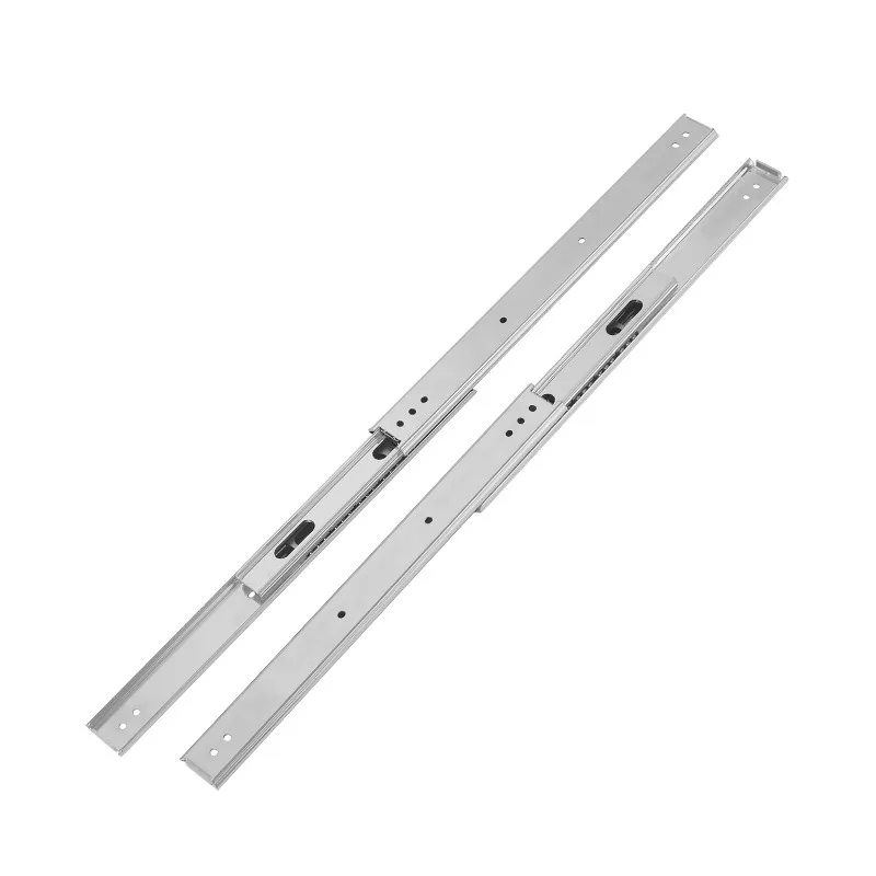 For 35 Wide Double-layer Stainless Steel Slide Rail Thickened Three-section Rail Pulling Silent Telescopic Guide Rail