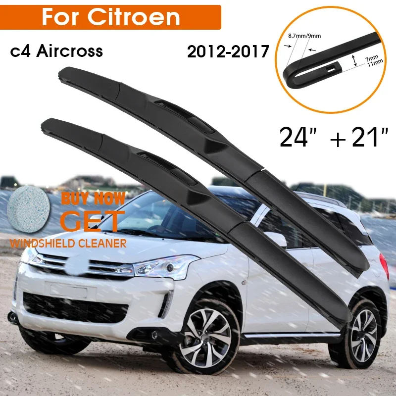 Car Wiper For Citroen c4 Aircross 2012-2017 Windshield Rubber Silicon Refill Front Window Wiper 24