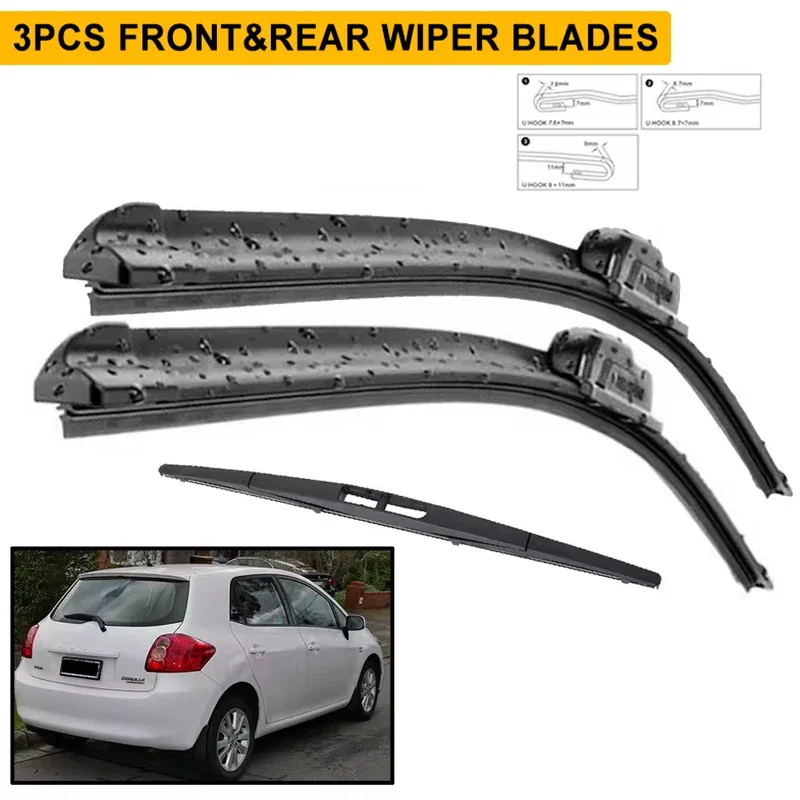 

Wiper Front & Rear Wiper Blades Set For Toyota Auris MK1 2006 - 2012 Japan Built Windshield Windscreen Window 26"16"12"