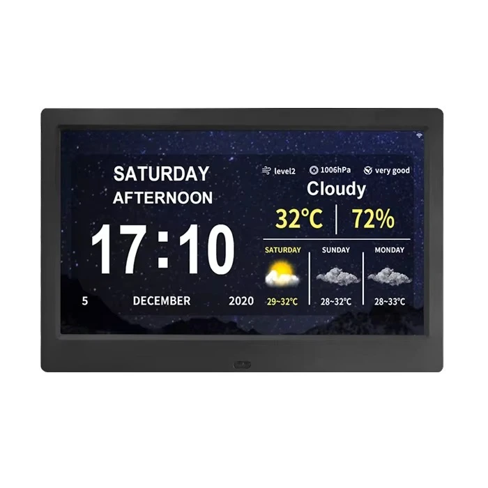 Smart Brightening 10-inch Digital Smart Alarm Clock Watch Electronic Desktop Clock USB Wake-up Clock