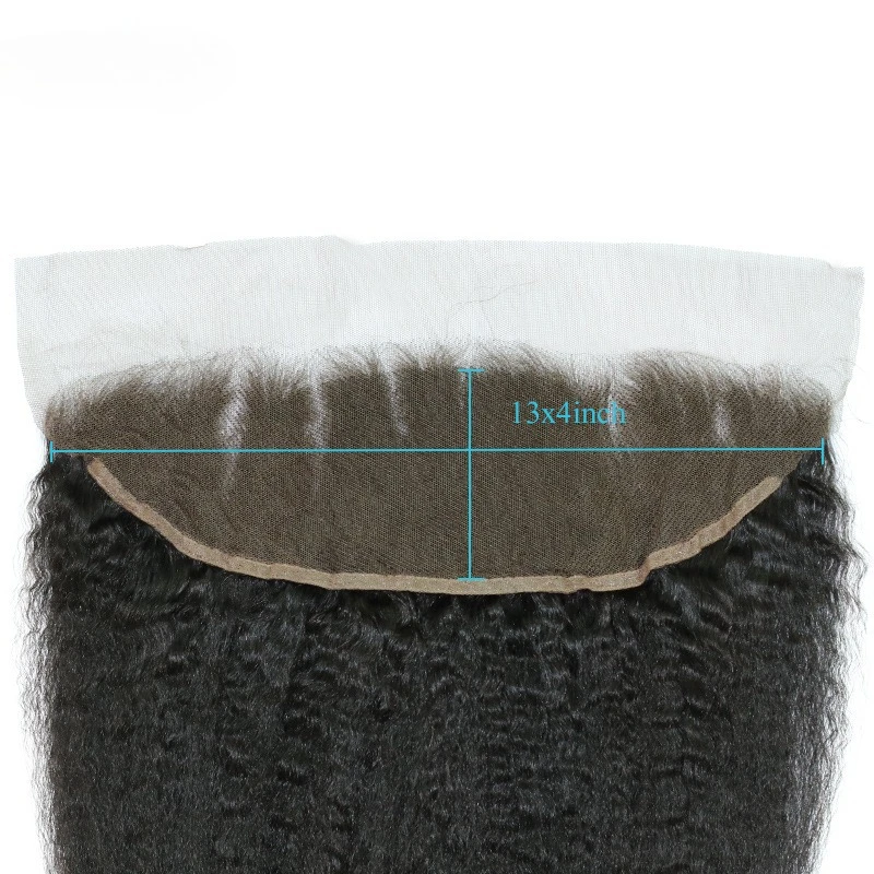 Cabello humano liso rizado, 13x4, encaje Frontal prearrancado, 150% de densidad, extremo completo, Color Natural, cabello virgen brasileño de 10-20 pulgadas