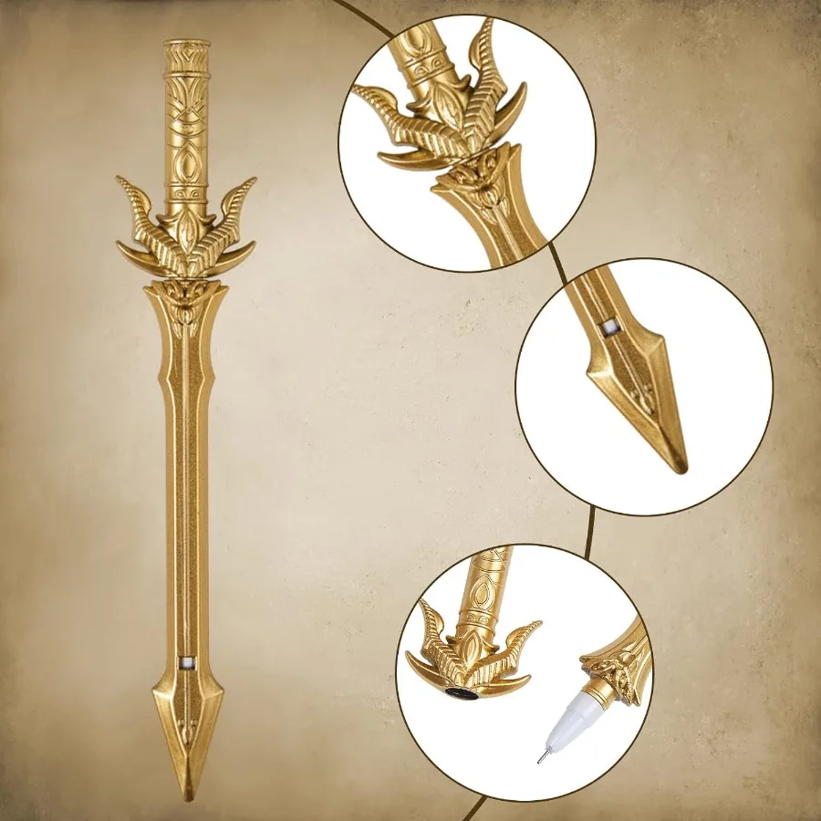 Набор из 24 ручек с древним мечом, гелевые чернила, новинка, забавные, крутые, с мечом, пластиковые гелевые чернила, крутые ручки для Рождества, дня рождения, подарки