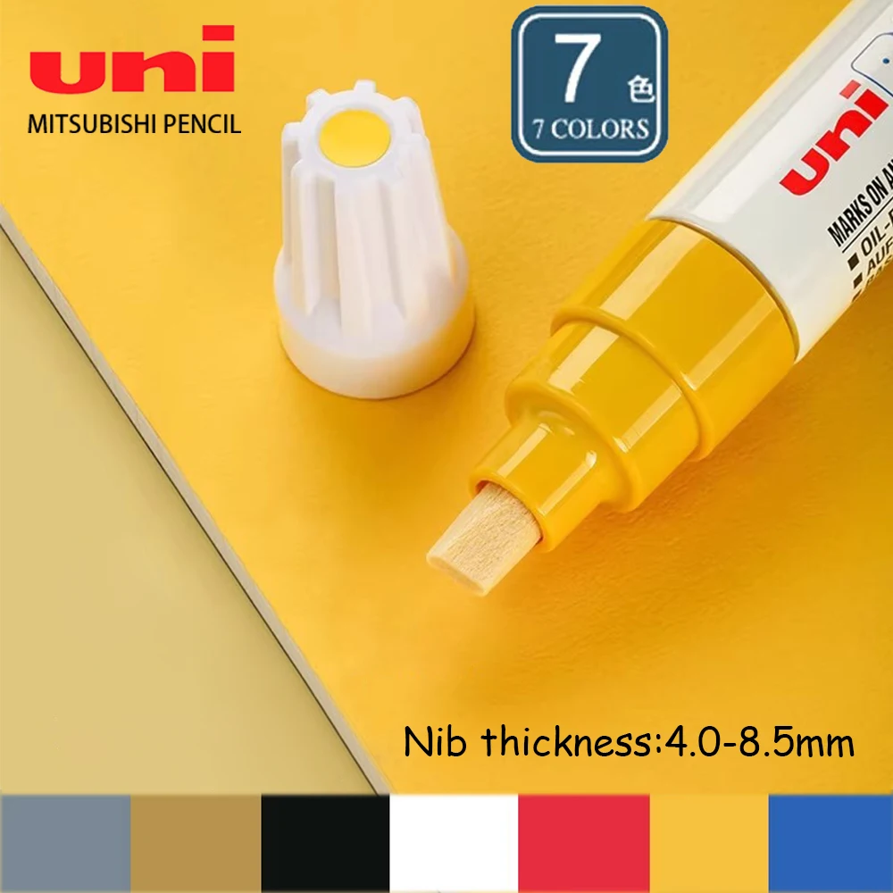 

7 шт., японский маркер UNI PX-30, толстое слово, широкая ручка для ретуши, заметки, промышленная ручка с косой головкой, толстый маслянистый перманентный маркер
