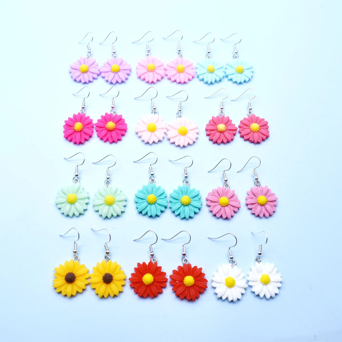 10pcs Simulation Cartoon Cute Colorful Daisy Sunflower Charms DIY Handmade Jewelry For Earring Necklace