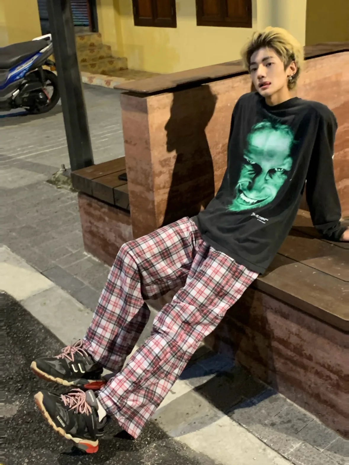 

Heavyweight Long Sve Eso Saint Aphex Twin Electronic Ghost Album ex Cotton T-irt Loose Fit round Ne Summer Faion