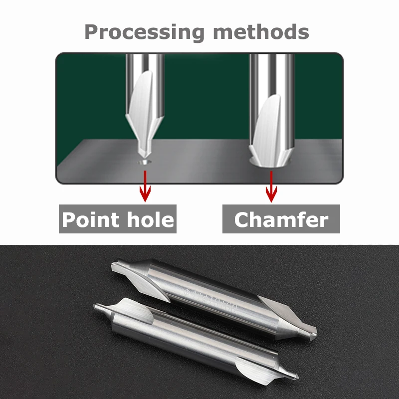 YZH Carbide Center Drill A / B Type HRC55 Double-head Fixed-Point Drill Countersink Chamfer Bit Dia 0.5 1 1.5 2 2.5 3 3.15 4 5 6