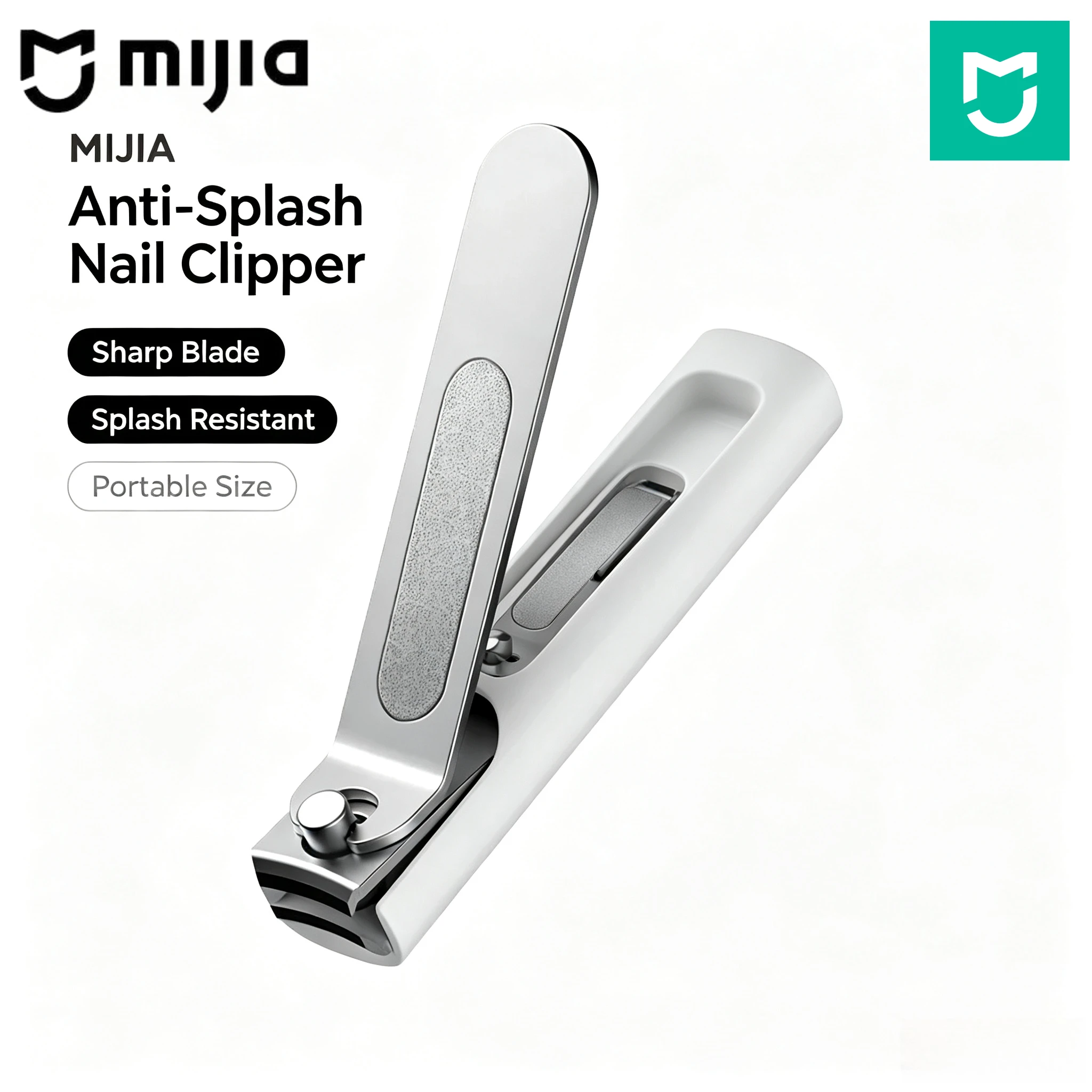 Image of MIJIA Edelstahl Anti-Spritz-Nagelknipser mit Staubsammler, Scharfer Kante, Tragbares Maniküre-Werkzeug für Zuhause & Reisen