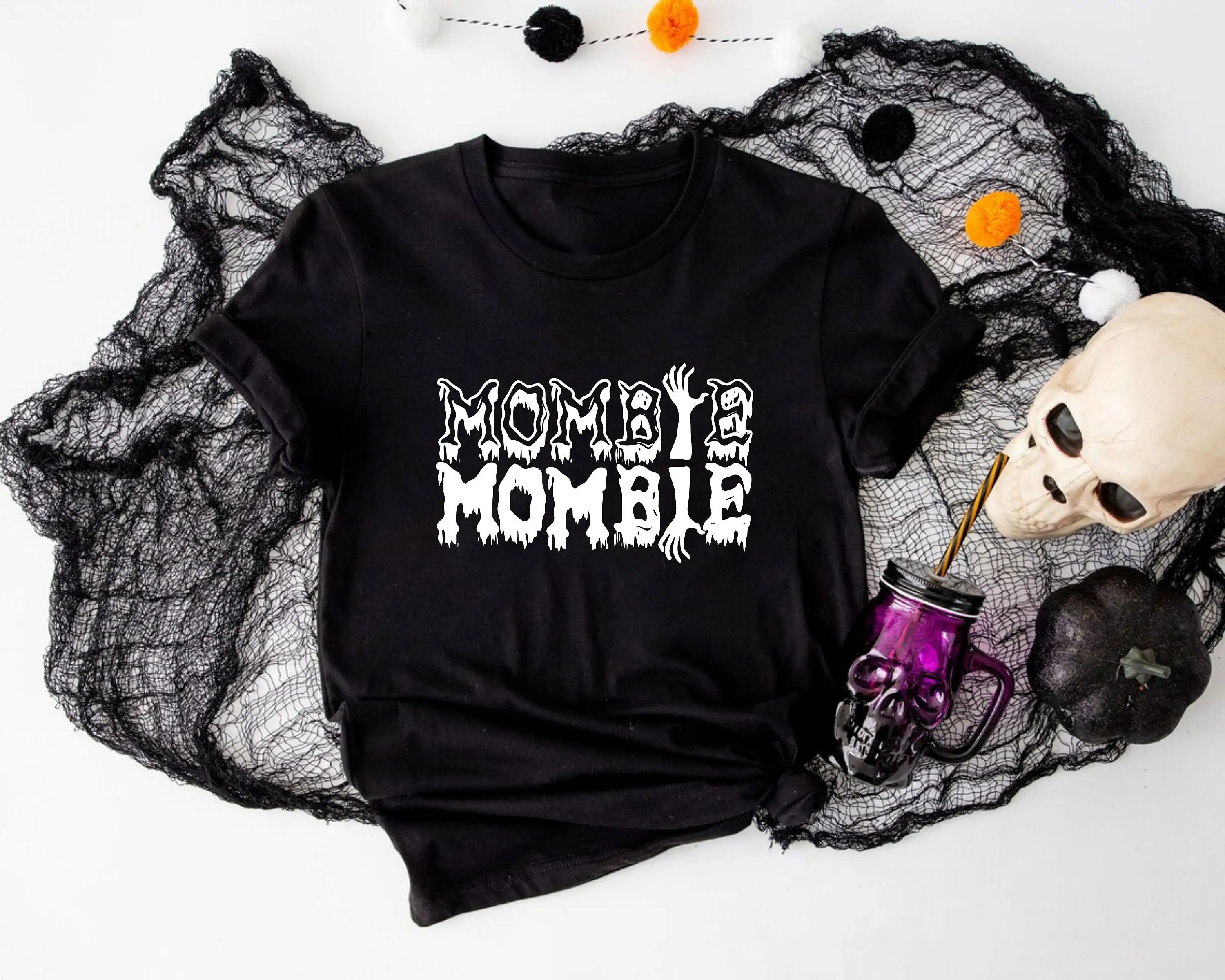 Mombie T Shirt Family Halloween Spooky Mama Scary Season Trick Or Treat Boo Crew Creepy Ghoulish Witchy Vibe