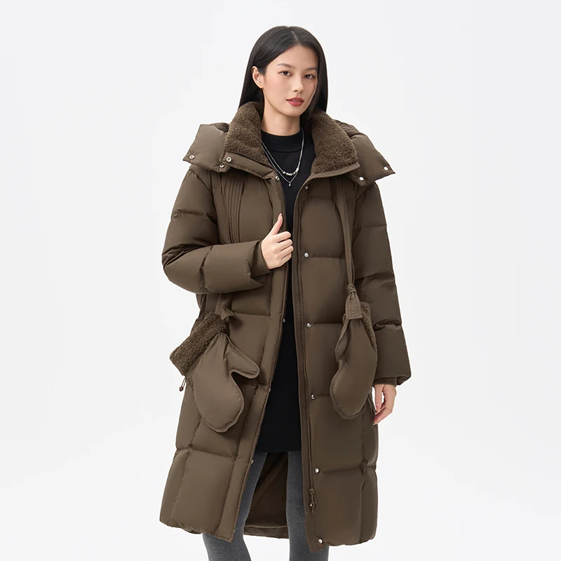 Chericom Lichtgewicht gewatteerde jassen Opstaande kraag Capuchon Schuine zakken Eendvullende jassen Gebreide manchetten Winterjassen Y318189Y