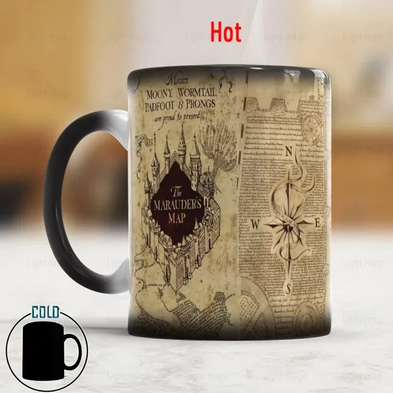 Magic Marauders Map Mug, 11oz, Color Changing Mug, Sensitive Ceramic Coffee Mugs, Tea Cup, Best Gift for Friends, Drinkware