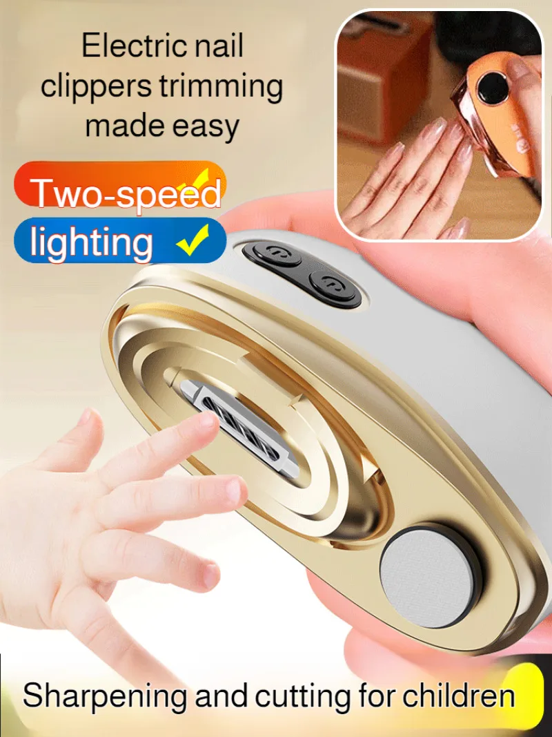 

2 in 1 electric multifunctional nail grinder, anti-pinching nail clippers, automatic storage of nail scraps with light