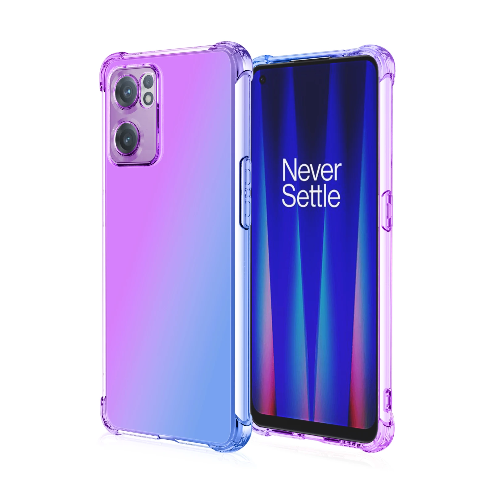 Clear Cute Gradient Phone Case for Oneplus Nord CE 2 N200 N100 N10 10 Pro 9R 8T Slim Anti Scratch Flexible TPU Shockproof Cover