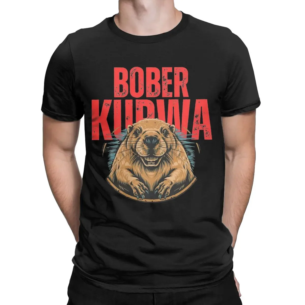 LE Bober Kuwa Beaver Bobr Jakie Bydle Funny Men's T Shirts Novelty Tee Short Sleeve Round Collar T-Shirts Classic Tops