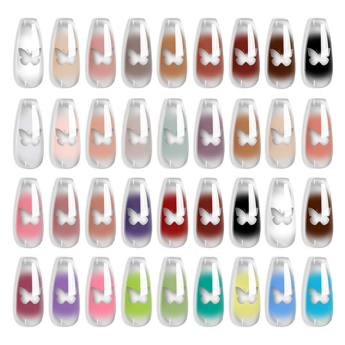 9-kleuren DIY-ontwerp Gel Gradient Painting Gel Nail Art Gradiëntkleur Snelle bloemverf Graveren Gel Nail Polis Nagellijm