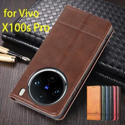 Deluxe Magnetic Adsorption Leather Fitted Case for Vivo X100s Pro 6.78