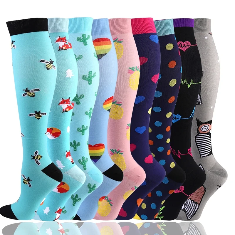 Compression Socks Men Women Running Golf Fitness Football Sports Socks Medical Edema Diabetes Varicose Veins Knee Stretch Socks