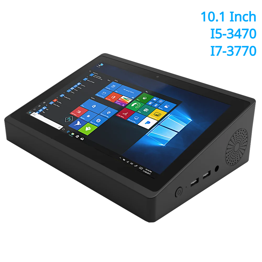 2023 All In One Tablet Windows 10 RJ45 Mini PC Box 10.1inch Touch Screen Intel Core I5 I7-3770 16GB RAM No Battery WiFi Camera