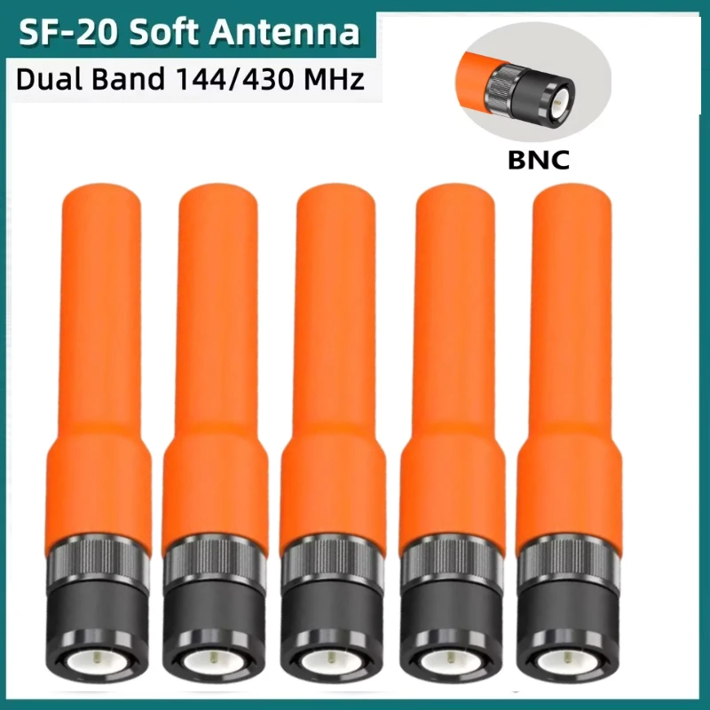 

5 шт. SF-20 Мягкая короткая мини-антенна BNC, двухдиапазонная VHF/UHF 144/430 МГц, совместимая с радиостанциями Motorola, ICOM, Kenwood, Wilson, аксессуар для радиооборудования