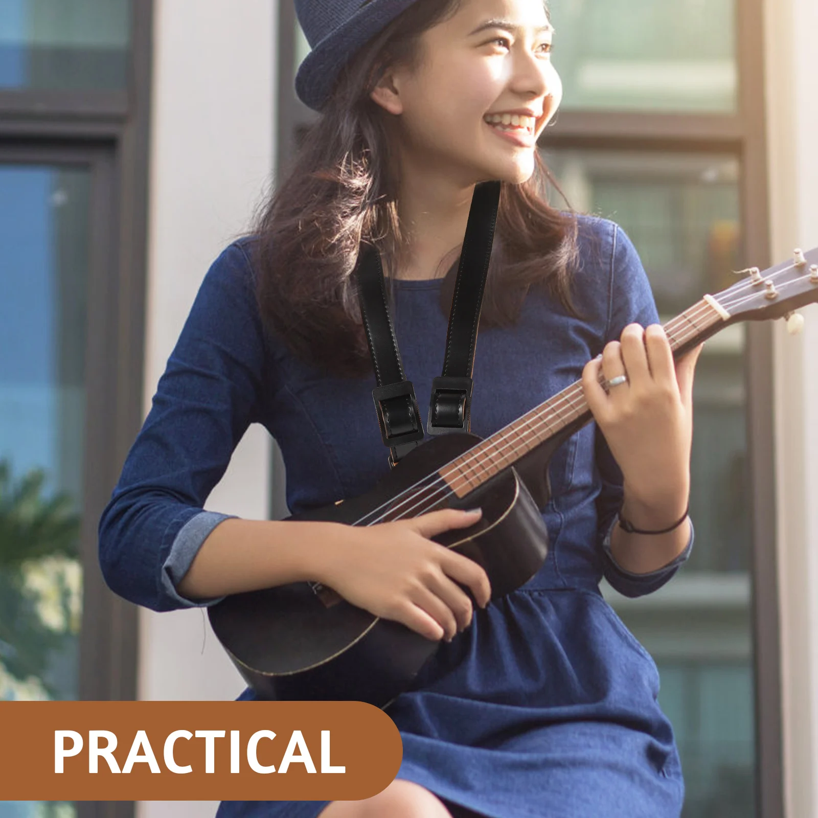 

Strap Adjustable Straps Guitar with Hook Acoustic Ukelele Shoulder Turn Men and Women Ukulele Accessory