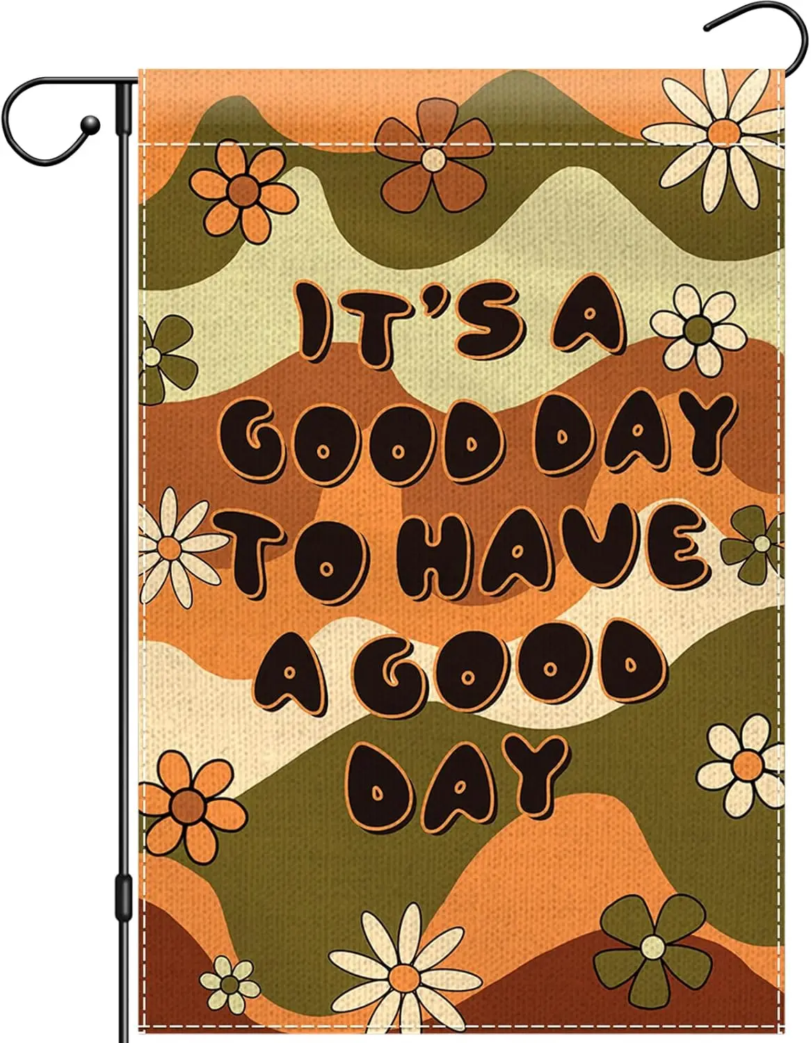 إنه يوم جيد لليوم الجيد، علم الحديقة 12 × 18 مزدوج الجوانب، أعلام ساحة زهور الأقحوان الرائعة للعطلات الخارجية المضحكة JHH