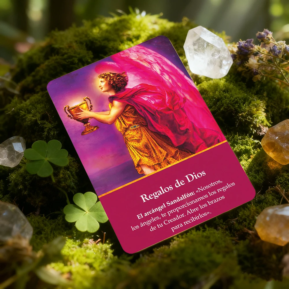12 × 8.7 cm Cartas Adivinatorias De Los Arcángeles - Juego De 45 Cartas Y PDF Libro De Guía