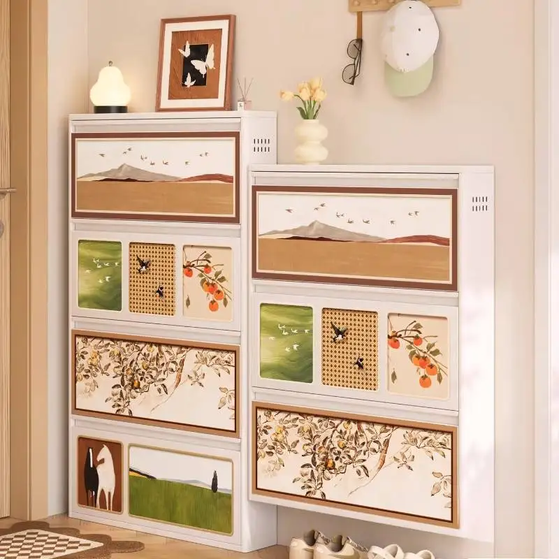 

Display Hardware Shoe Cabinet Storage Entrance Corner Compartment Shoe Rack Corridor Wooden Muebles Para Hogar Furniture Home