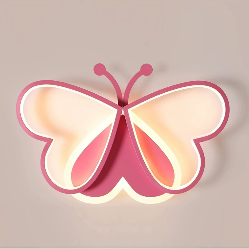 Plafonnier LED papillon en acrylique, montage encastré, luminaire créatif pour chambre à coucher