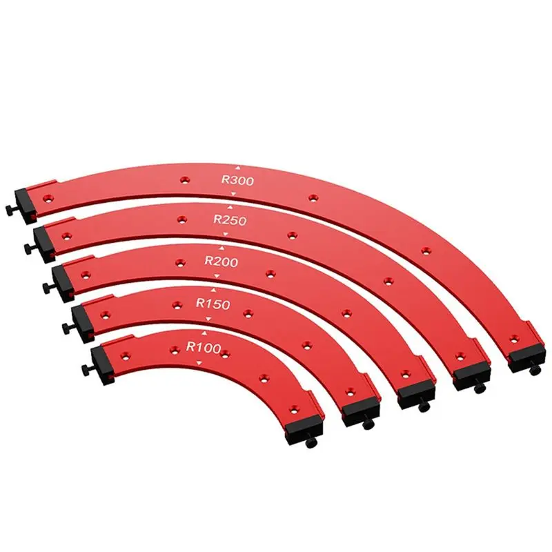 Professional 5 Inner/Outer Corner Large Arc Mold Electric Router Slotting Template Woodworking Curved Angle Chamfering Template