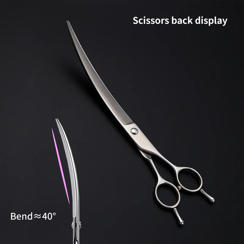 Crane JP VG10 Steel 8 inch 40°Curved Scissors Pet Dog Grooming Scissors Shears Pet Big Curved Shears Dogs Products