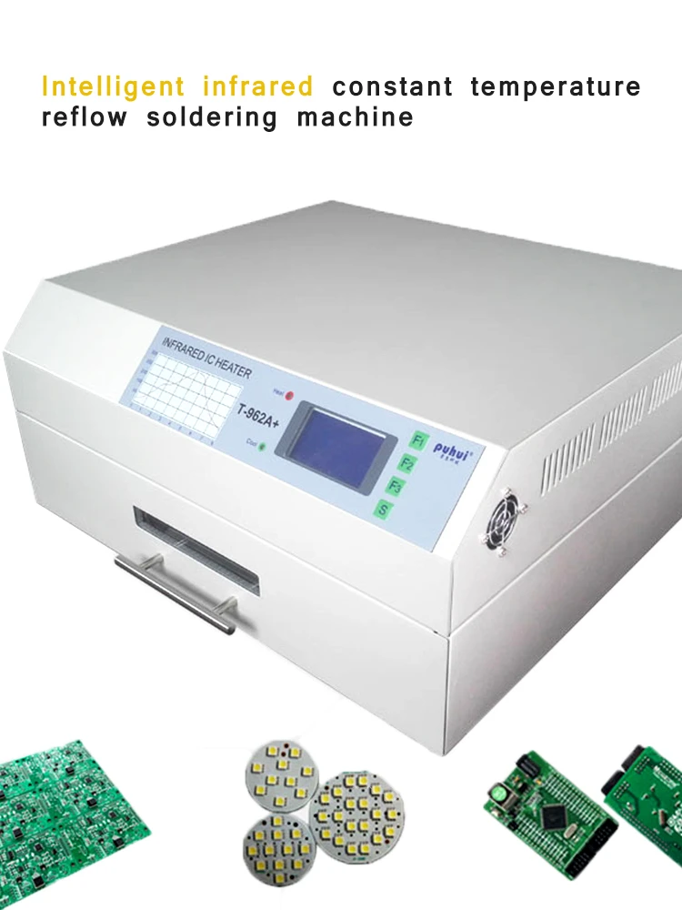 New Arrival PUHUI T-962A+ Infrared IC Heater T962A+ Reflow Oven BGA SMD SMT LED PCB Rework Station T 962A Plug Soldering Station