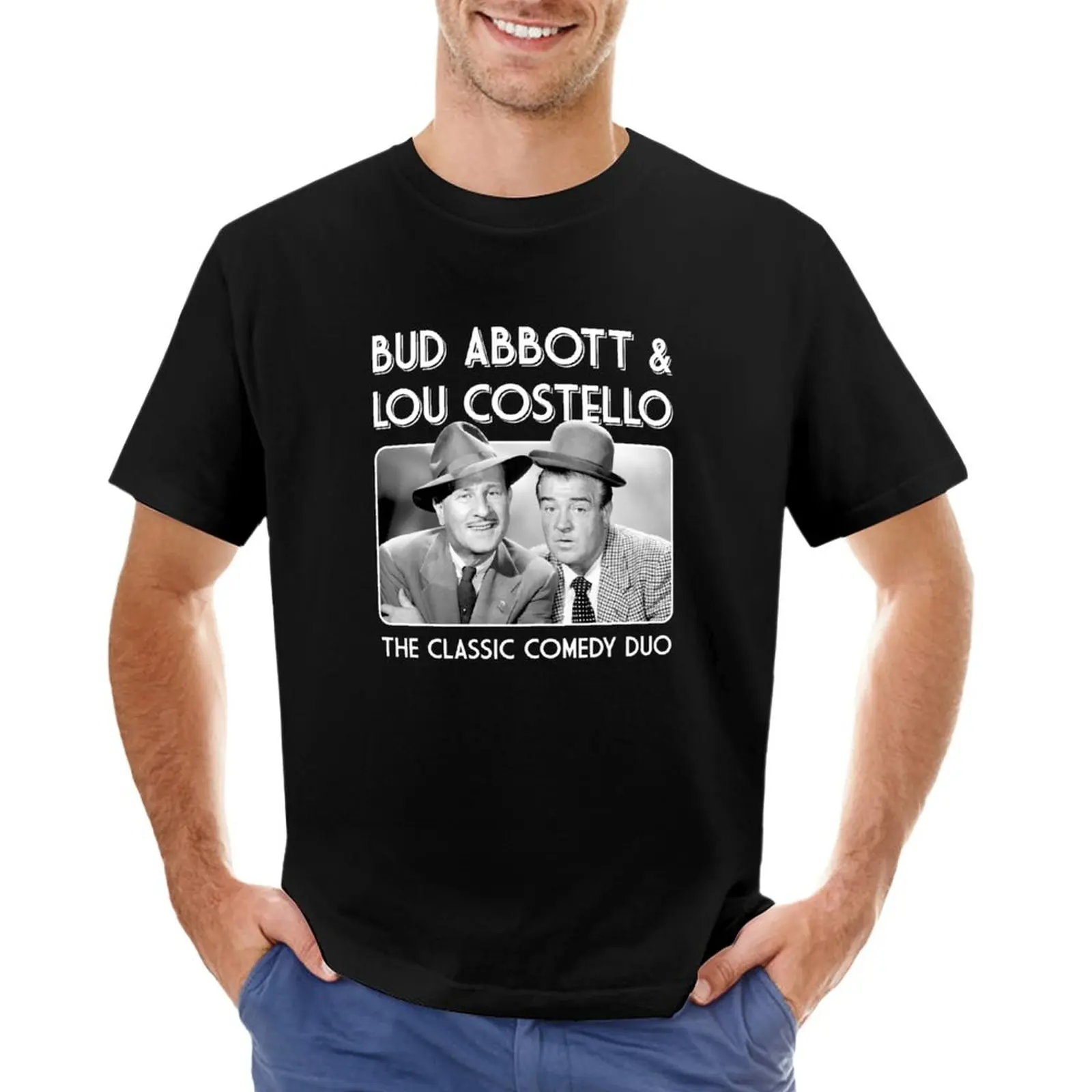 Bud Abbott & Lou Costello Rev T-Shirt black t shirts sublime t shirt Men's cotton t-shirt