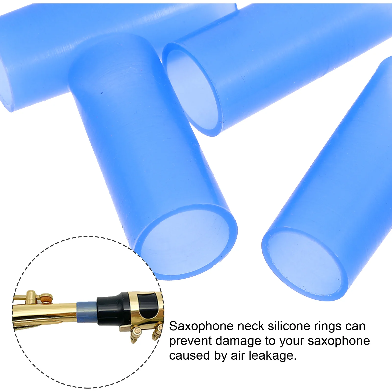 

4 Pcs Saxophone Cork Ring Bend Neck Sleeve Alto Cover Mouthpiece Accessories Silicone Rings