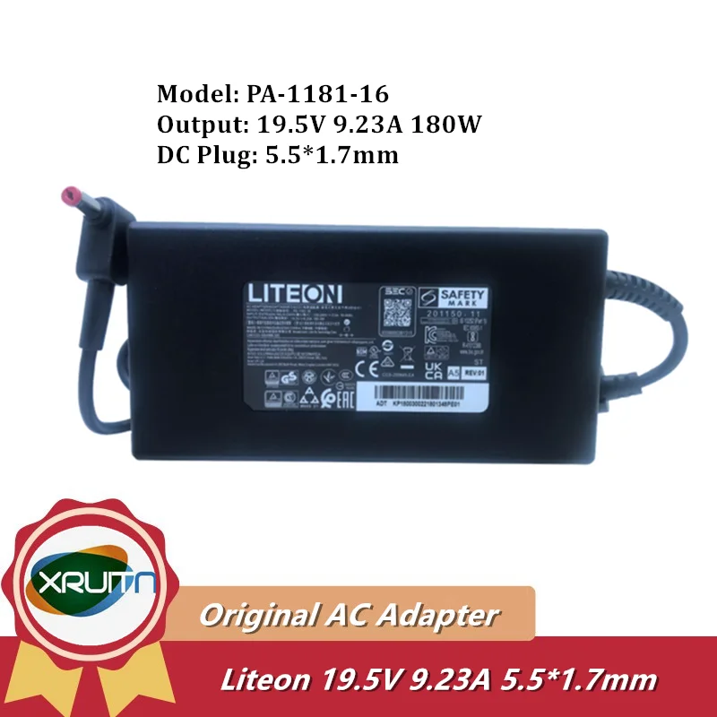 

Genuine LITEON PA-1181-16 19.5V 9.23A 180W AC Adapter Charger For ACER PREDATOR TRITON 300 AN515-57-79TD Laptop Power Supply