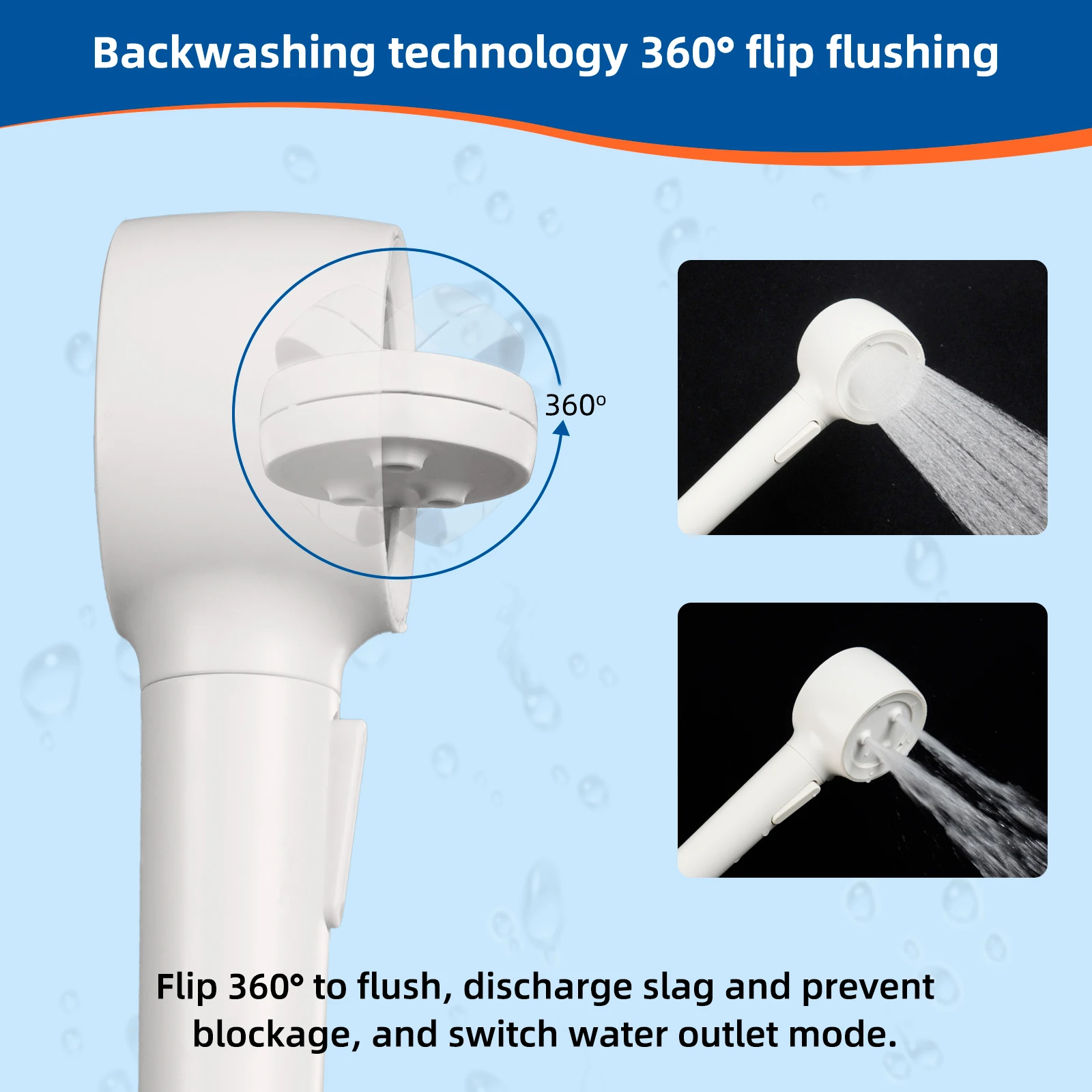 Innovative upgrades High Pressure and Multiple Spray Modes Handheld Shower Head - Anti-clog removable with 59 Inch Hose