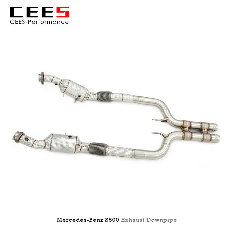 CEES Downpipe for Mercedes-Benz S320/S400/S450/S500 2014-2018 High Flow Catted Performance catalytic converter Exhaust Downpipe