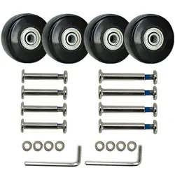 4PCS Black Luggage Wheel Replacement with Screw for Travel Luggage Suitcase Wheels Axles Repair Kit Dia 42mm Caster Wheel Repair