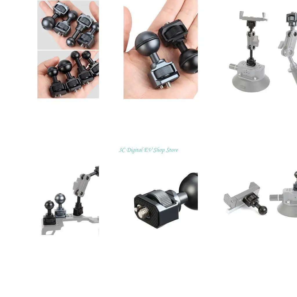 

E74D Прочный металлический конвертер с шаровой головкой с винтовой опорой 1/4 для мобильного устройства в автомобиле с гибким