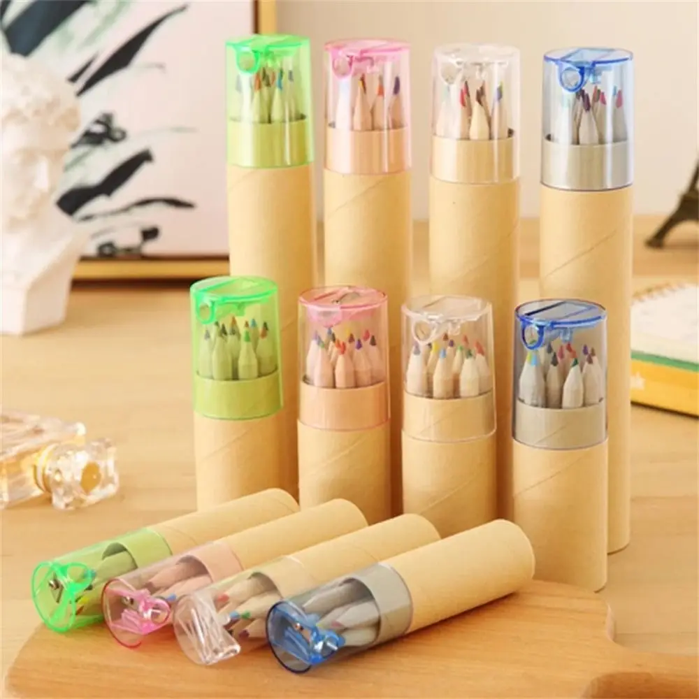 

Professional Art Tool Kawaii Painting Drawing Art Barreled 12 Color Pencil Pencil Crayon Student Pencil Colored Pencil