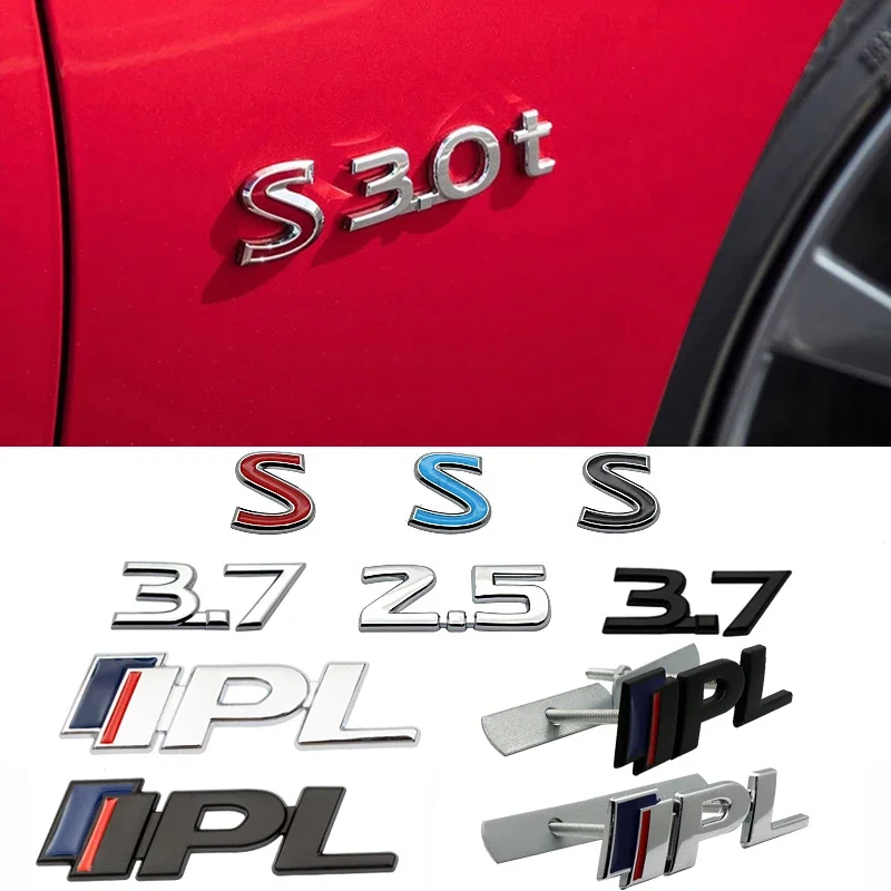 Автомобильная эмблема на переднюю решетку, металлическая наклейка на задний багажник для Infiniti 2,5 3,7 S IPL FX35 Q50 G35 G37 G20 QX56 QX50 QX60 Q45